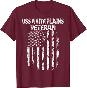 USS White Plains Veteran T-Shirt - T-Shirt | Maroon