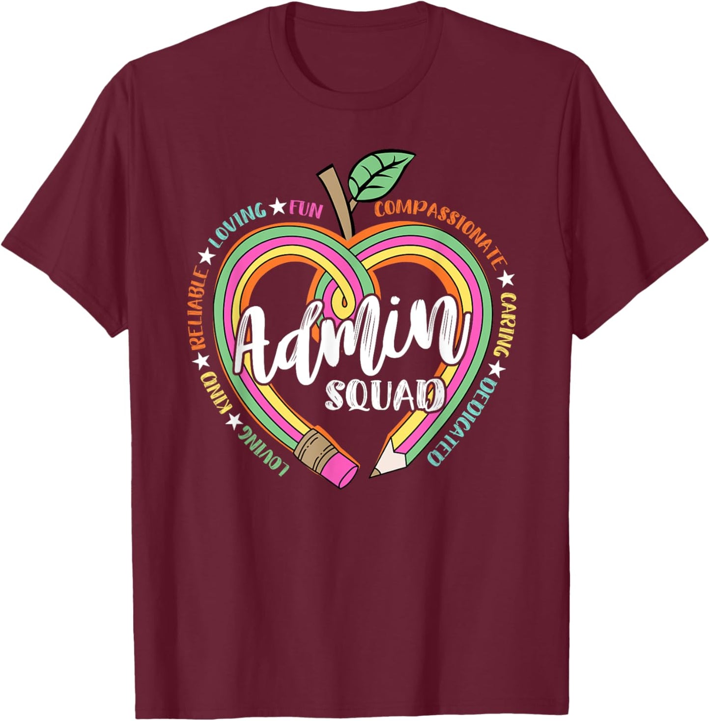 Admin Squad School Assistant Principal Crew Administrator T-Shirt - T-Shirt | Maroon
