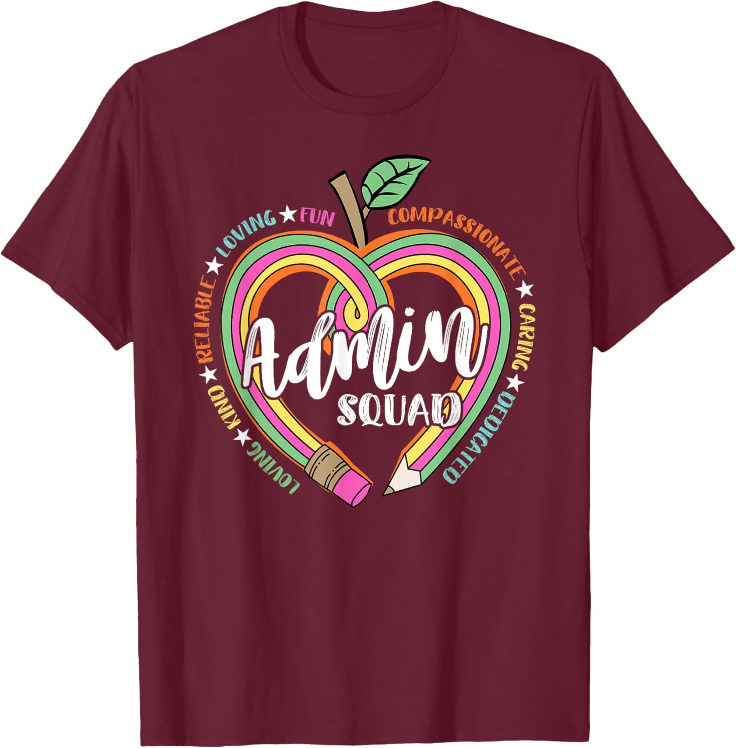 Admin Squad School Assistant Principal Crew Administrator T-Shirt - T-Shirt | Maroon