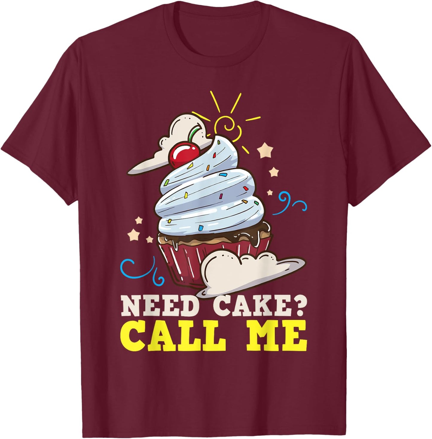 Baker Baking Cake Cupcake Gift T-Shirt - T-Shirt | Maroon