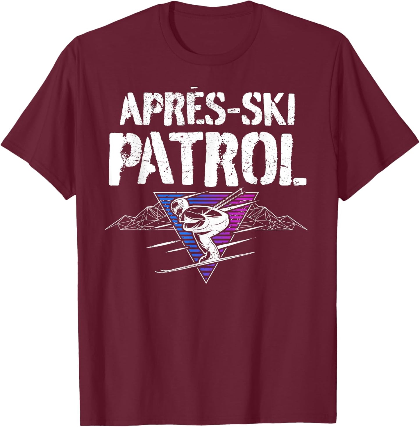 Retro 80s Apres Ski Patrol Vintage T-Shirt - T-Shirt | Maroon