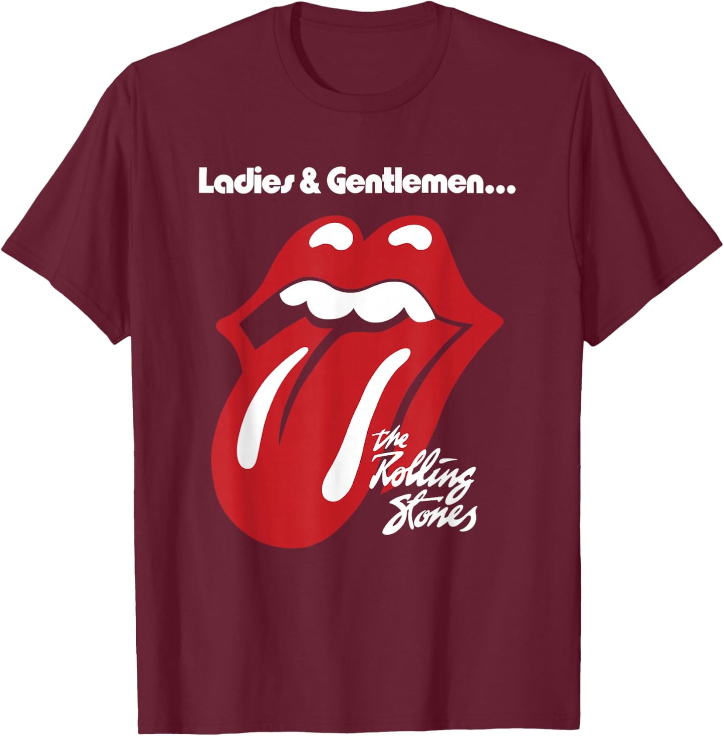 Official Rolling Stones Ladies & Gentlemen Black T-Shirt - T-Shirt | Maroon