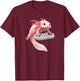 Axolotl Fish Playing Video Game White-Axolotl Lizard Gamers T-Shirt - T-Shirt | Maroon
