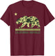 California Republic Flag Camo Bear Star Camouflage LA Cali T-Shirt - T-Shirt | Maroon