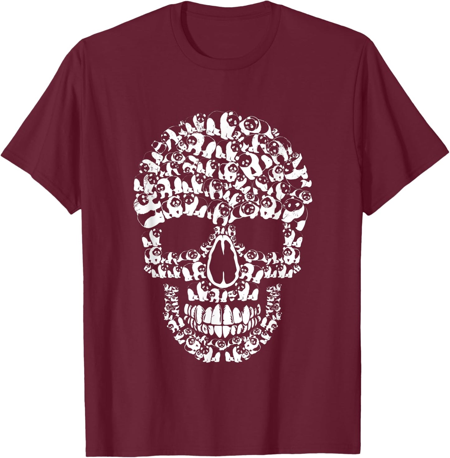 Funny Halloween Panda Bear Skull Animals Lover Costume T-Shirt - T-Shirt | Maroon