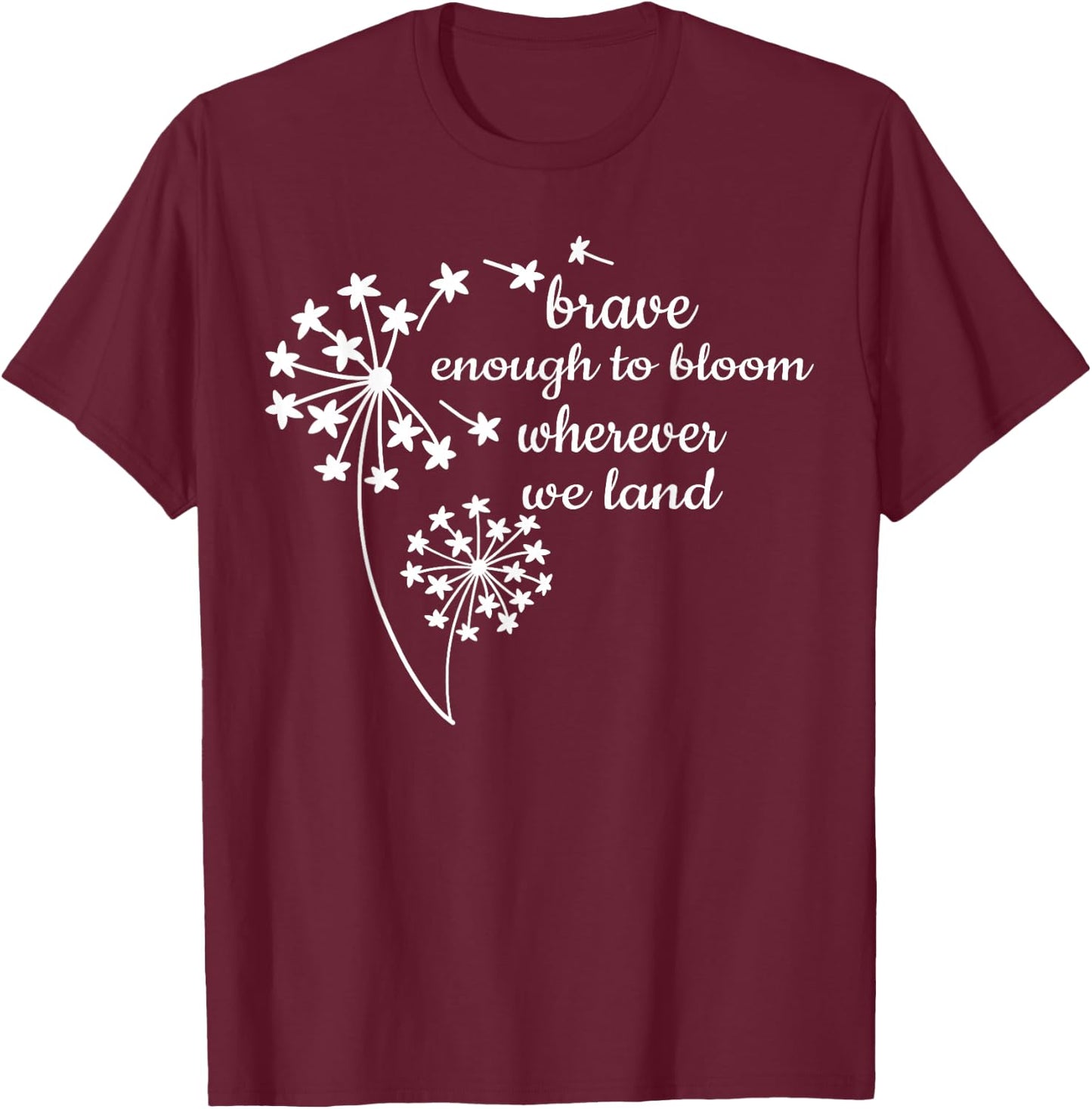 Brave Enough To Bloom Military kids Month of Military Child T-Shirt - T-Shirt | Maroon