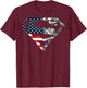 DC Comics Superman American Flag Camo Logo Small T-Shirt - T-Shirt | Maroon