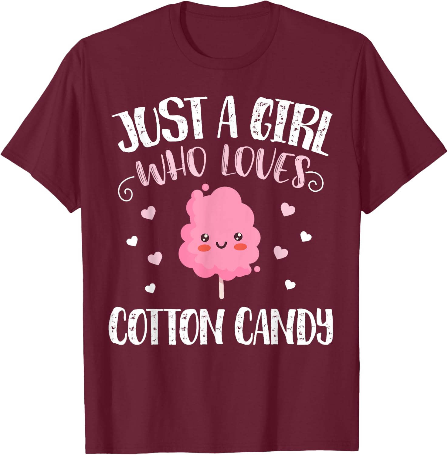 Just A Girl Who Loves Cotton Candy - Funny Cotton Candy T-Shirt - T-Shirt | Maroon