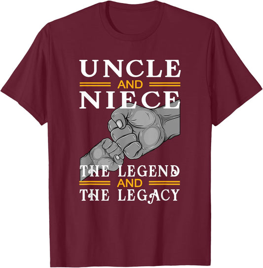 Uncle and Niece Matching the Legend the Legacy T-Shirt - T-Shirt | Maroon