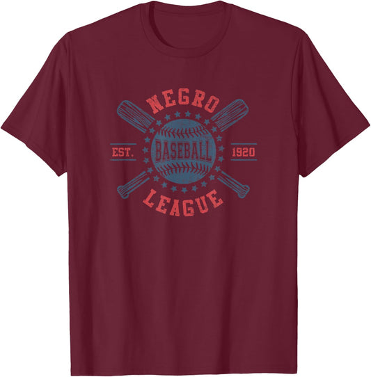 Vintage Negro League Baseball Black History Month T-Shirt - T-Shirt | Maroon