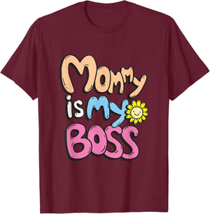 Cute typography slogan mommy is my boss T-Shirt - T-Shirt | Maroon
