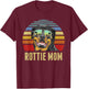 Rottie Mom Rottweiler Dog Vintage Retro Sunset Beach Vibe T-Shirt - T-Shirt | Maroon