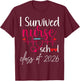 I Survived Nursing School 2026 RN ER Nurse Graduation T-Shirt - T-Shirt | Maroon