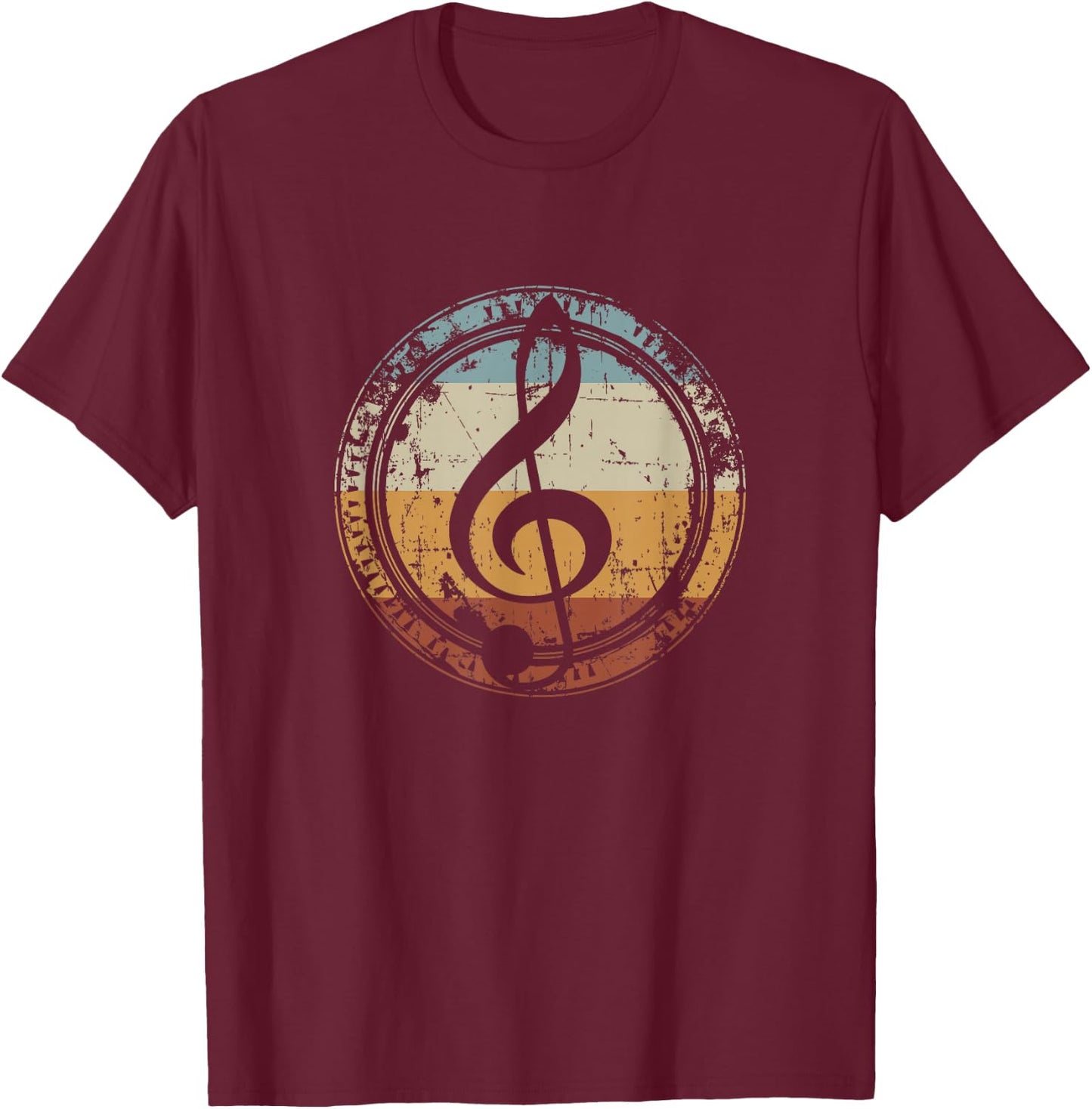 Treble Clef Treble Clef for Musicians Teachers Vintage T-Shirt - T-Shirt | Maroon