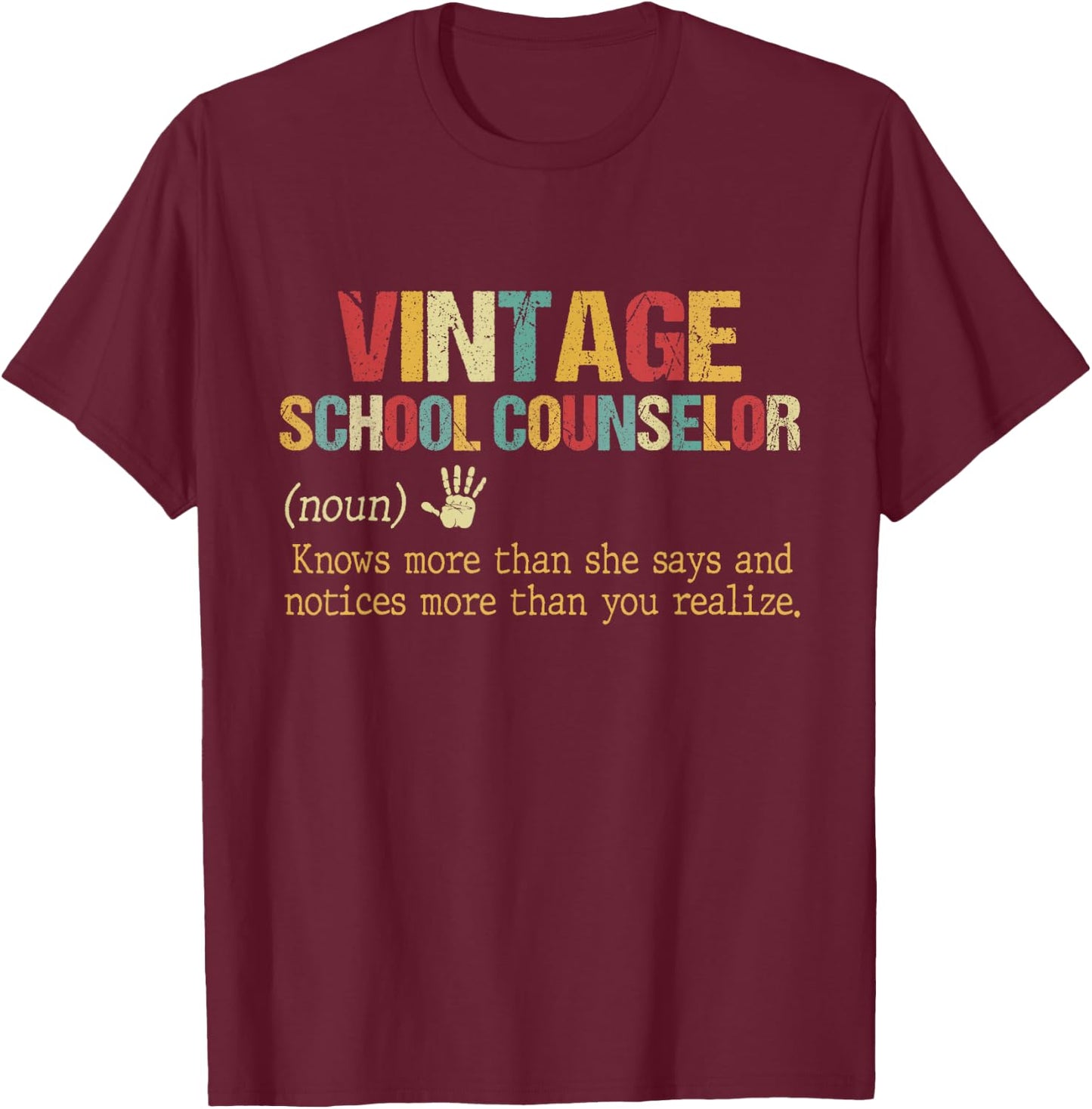 National School Counseling Week School Counselor Definition T-Shirt - T-Shirt | Maroon