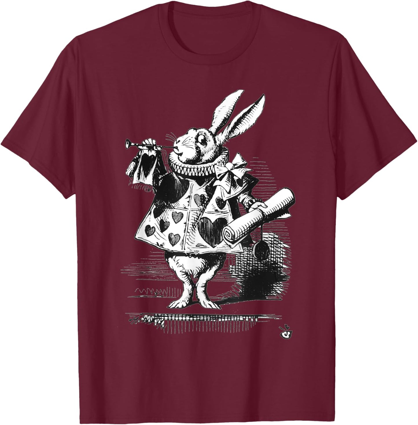 Easy Costume | Alice In Wonderland - White Rabbit T-Shirt - T-Shirt | Maroon