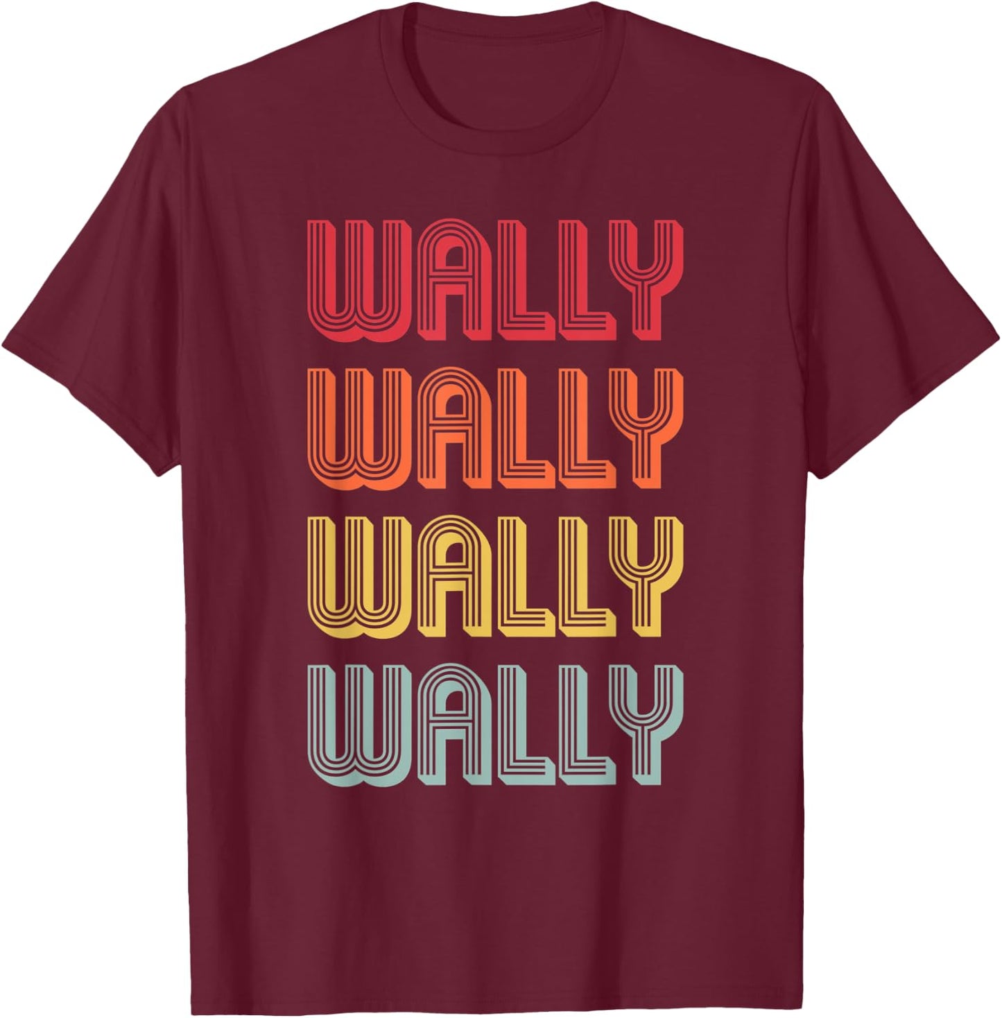 WALLY Gift Name Personalized Funny Retro Vintage Birthday T-Shirt - T-Shirt | Maroon