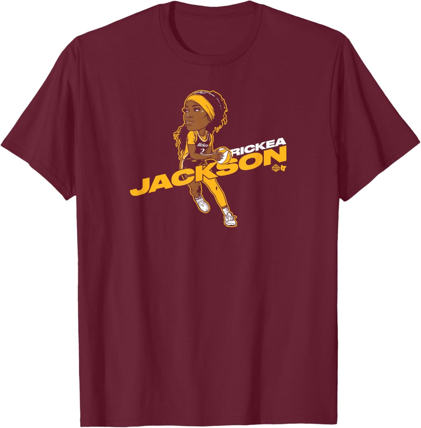 Rickea Jackson - Caricature - Los Angeles Basketball T-Shirt - T-Shirt | Maroon