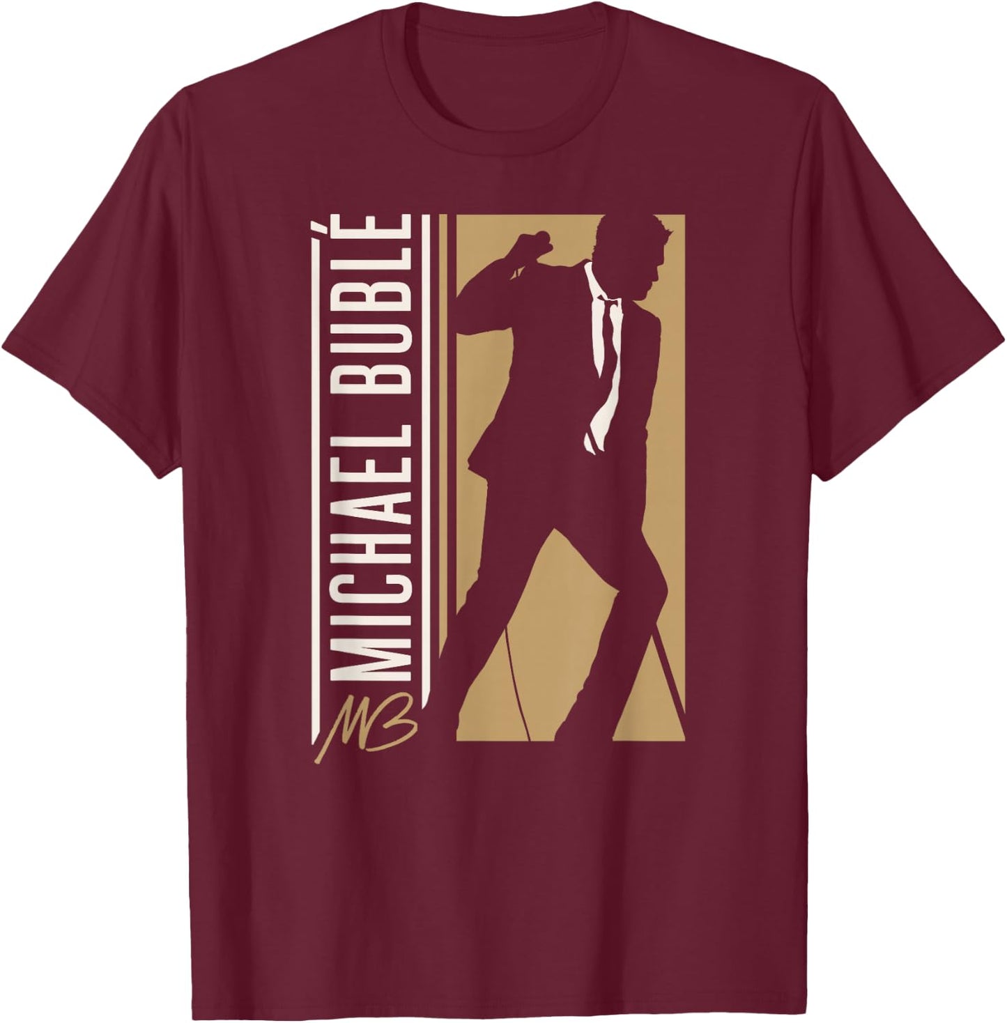 Michael Bublé Vertical Silhouette T-Shirt - T-Shirt | Maroon