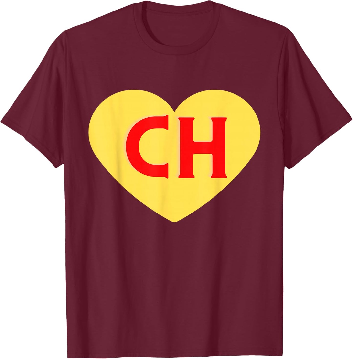 Whyte Women's Red Heart , Small, Classic Fit, , Short Sleeve, Machine Wash, US Size Small T-Shirt - T-Shirt | Maroon