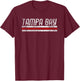 Tampa Bay Florida Retro Vintage Weathered Stripe Throwback T-Shirt - T-Shirt | Maroon
