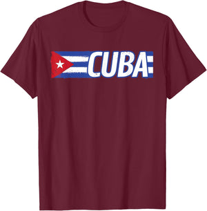 Cuban Flag Shirt Cuban Heritage Month Patriotic T-Shirt - T-Shirt | Maroon