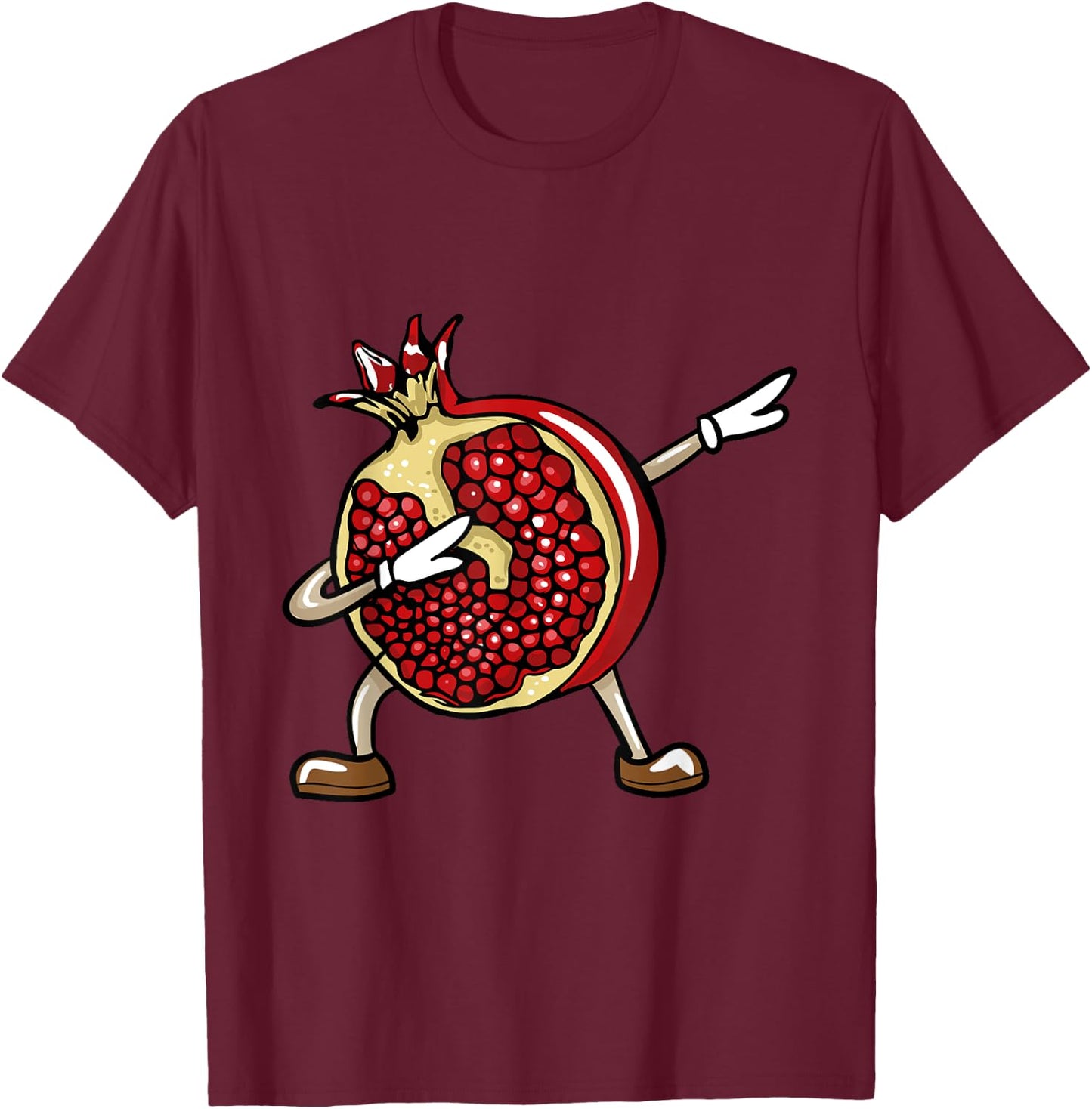 Funny Dabbing Pomegranate Lover Fruit Love T-Shirt - T-Shirt | Maroon