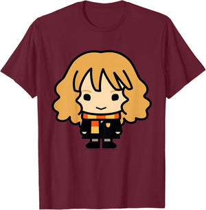 Kids Harry Potter Hermione Granger Cute Cartoon Style Portrait T-Shirt - T-Shirt | Maroon