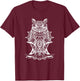 Geometric Owl - Sacred Geometric Mandala Animal T-Shirt - T-Shirt | Maroon
