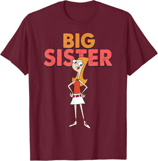 Disney Phineas and Ferb Big Sister T-Shirt - T-Shirt | Maroon