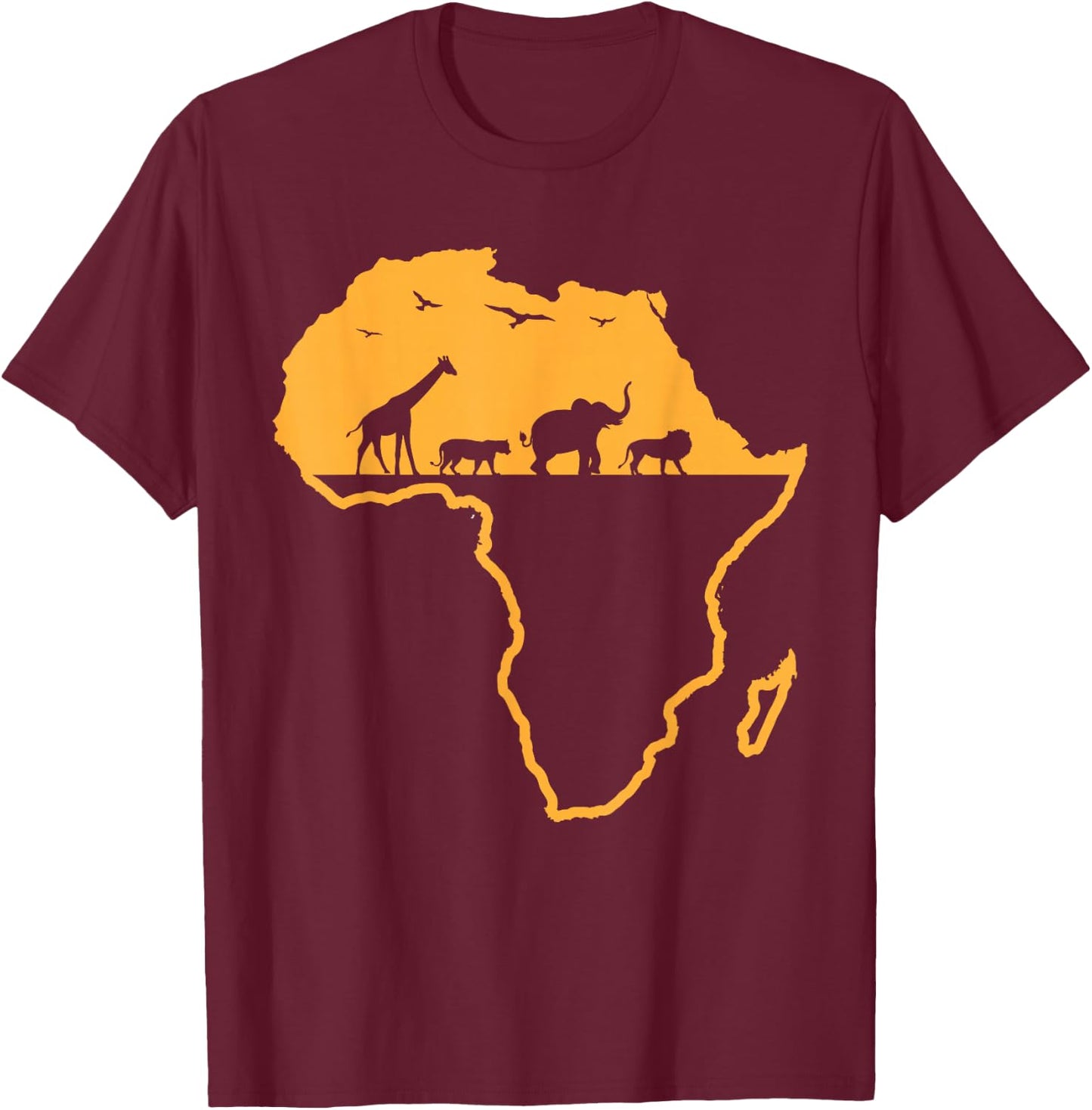 Africa Safari African Wild Animals - Environment National Park T-Shirt - T-Shirt | Maroon