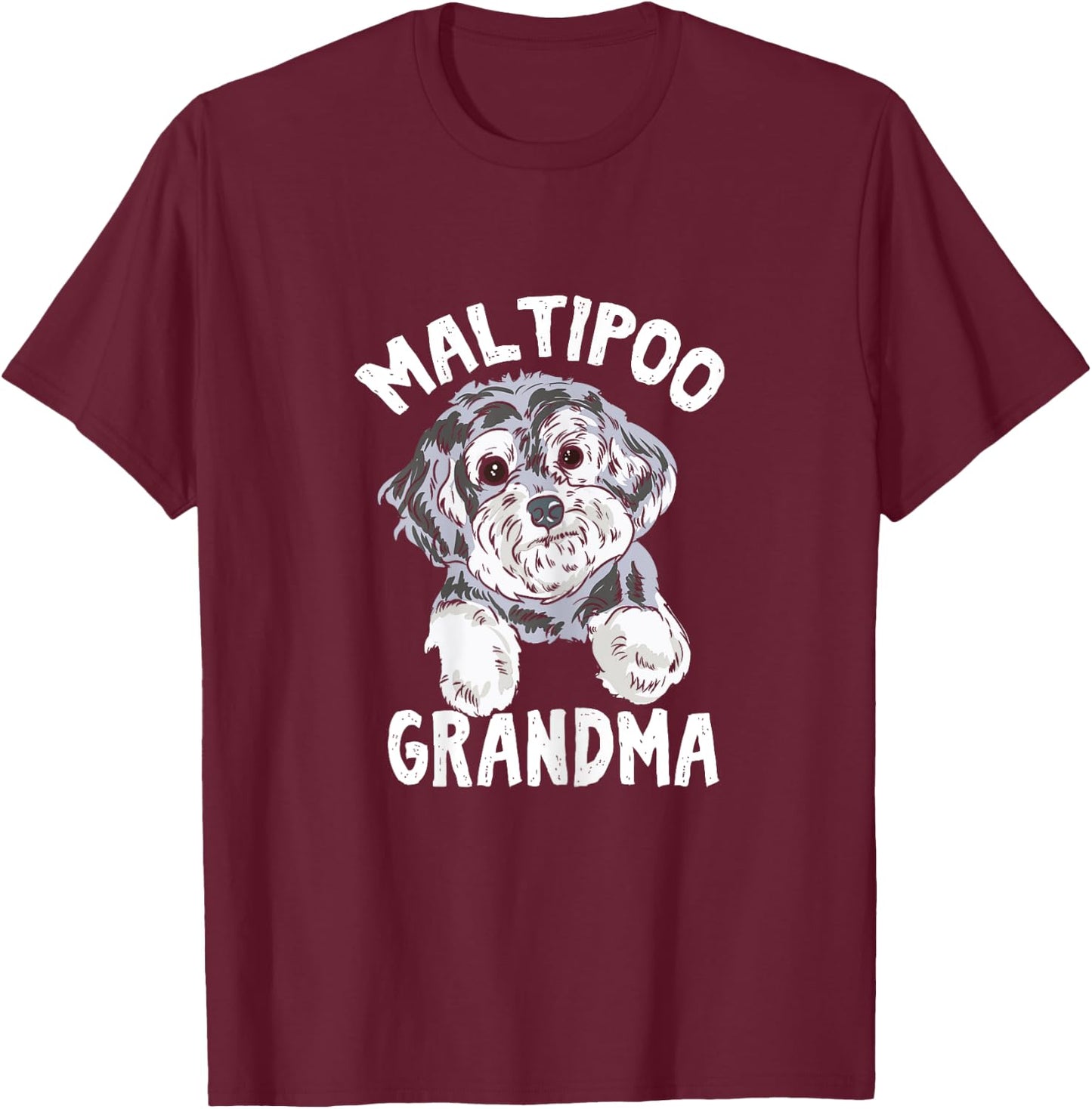 Maltipoo Grandma - Maltese Poodle Dog Granny Maltipoo Puppy Women T-Shirt - T-Shirt | Maroon