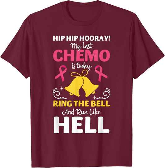 My Last Chemo Chemotherapy Breast Cancer Fighter Survivor T-Shirt - T-Shirt | Maroon