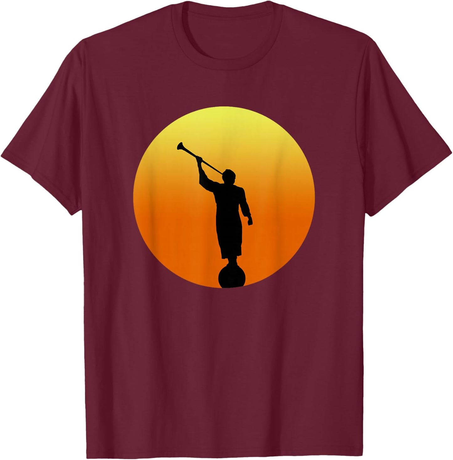 Mormon Angel Moroni at Sunset T-Shirt - T-Shirt | Maroon