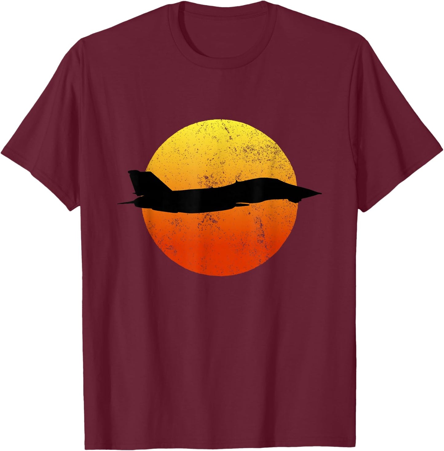 F-14 Tomcat Silhouette Retro Sunset Military Jet Flying F14 T-Shirt - T-Shirt | Maroon