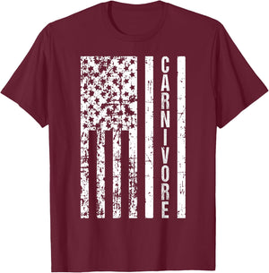 American Flag Carnivore Diet Meat Eater T-Shirt - T-Shirt | Maroon