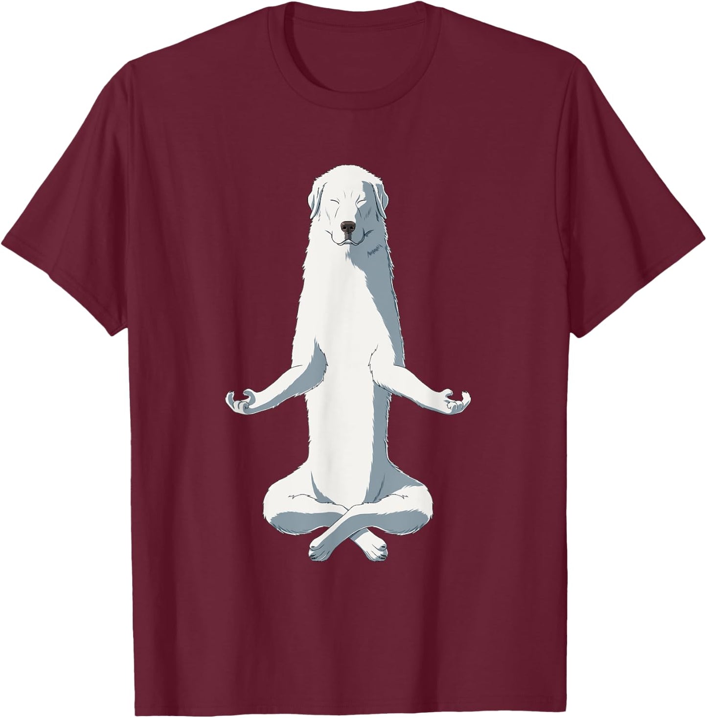 Funny Yoga Dog Maremma Sheepdog T-Shirt - T-Shirt | Maroon