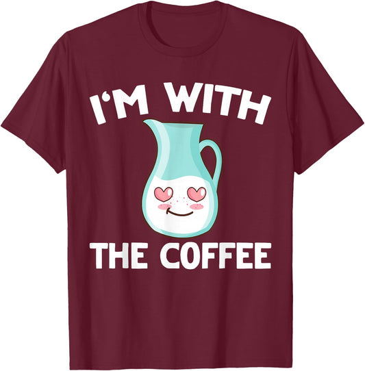 Coffee & Creamer Matching His & Hers Couples T-Shirt - T-Shirt | Maroon
