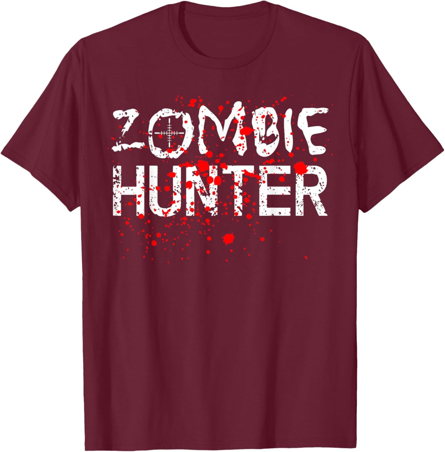 Fun Simple Zombie Hunter Halloween Costume T-Shirt - T-Shirt | Maroon
