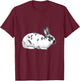 Cute English Spotted Bunny Rabbit Drawing T-Shirt - T-Shirt | Maroon