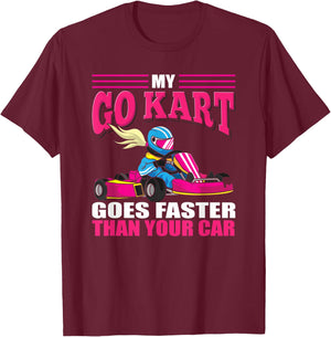 Go Kart Racing Girl - Funny Racing - Go Cart Racer Girl T-Shirt - T-Shirt | Maroon
