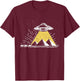 Science Fiction Universe Space Egypt Pyramids UFO T-Shirt - T-Shirt | Maroon