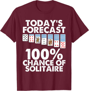 Funny Solitaire Gift Men Women Cool Card Game Lover Players T-Shirt - T-Shirt | Maroon