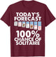 Funny Solitaire Gift Men Women Cool Card Game Lover Players T-Shirt - T-Shirt | Maroon