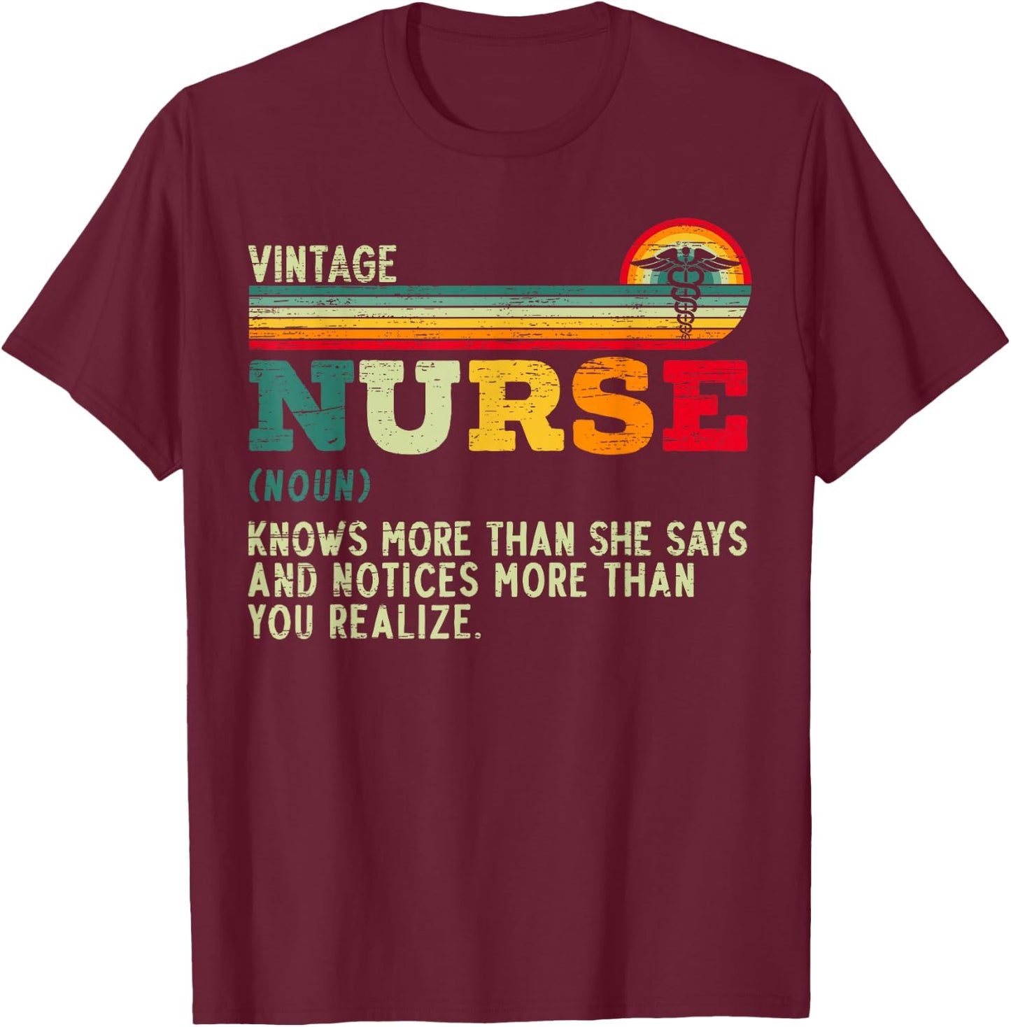 Vintage Nurse Definition Hospital Medical Registered Nursing T-Shirt - T-Shirt | Maroon