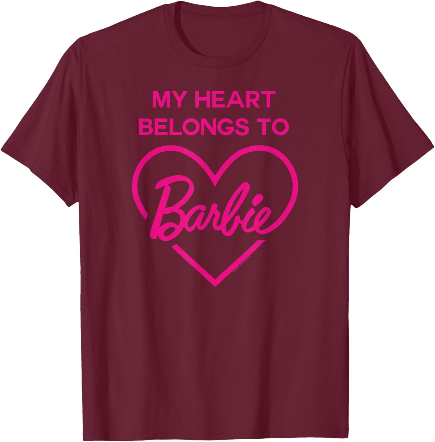 Barbie - My Heart Belong to Barbie T-Shirt - T-Shirt | Maroon