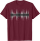 Black and White Overlapping Sound Waves T-Shirt - T-Shirt | Maroon