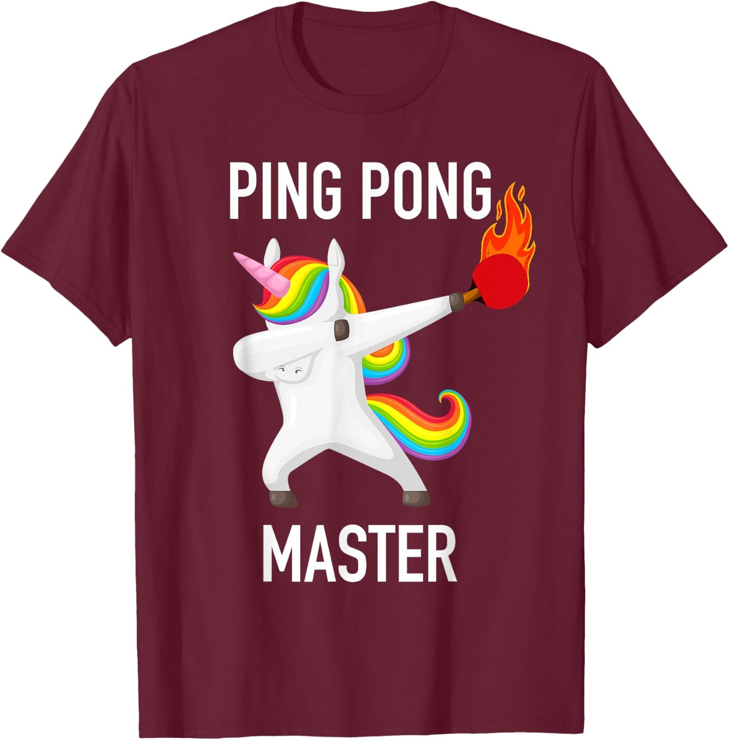 Ping Pong Master Dabbing Unicorn Funny Pingpong Player Gift T-Shirt - T-Shirt | Maroon