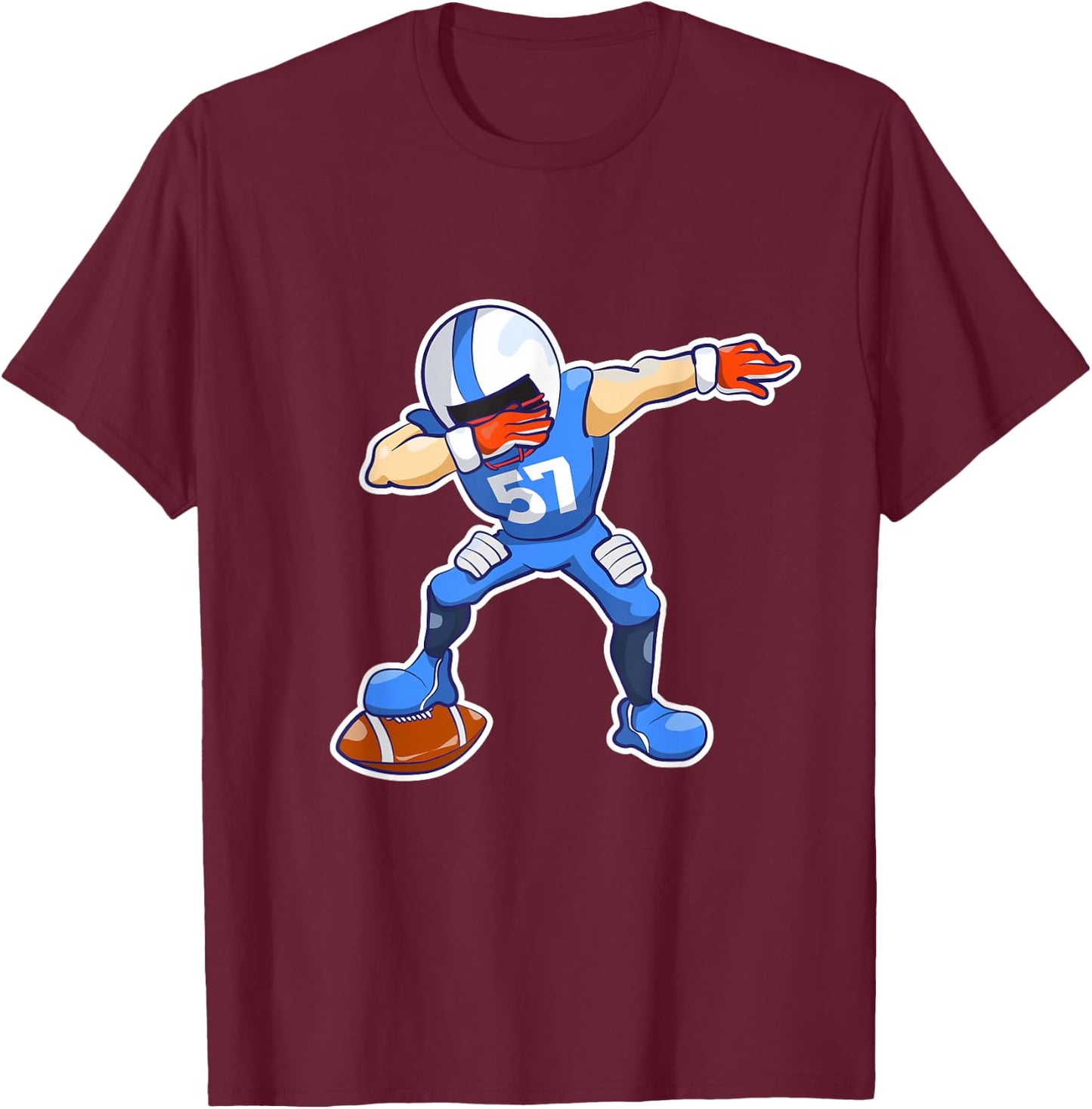 Kids Dabbing Football Dab Dance Funny Boys Gift T-Shirt - T-Shirt | Maroon