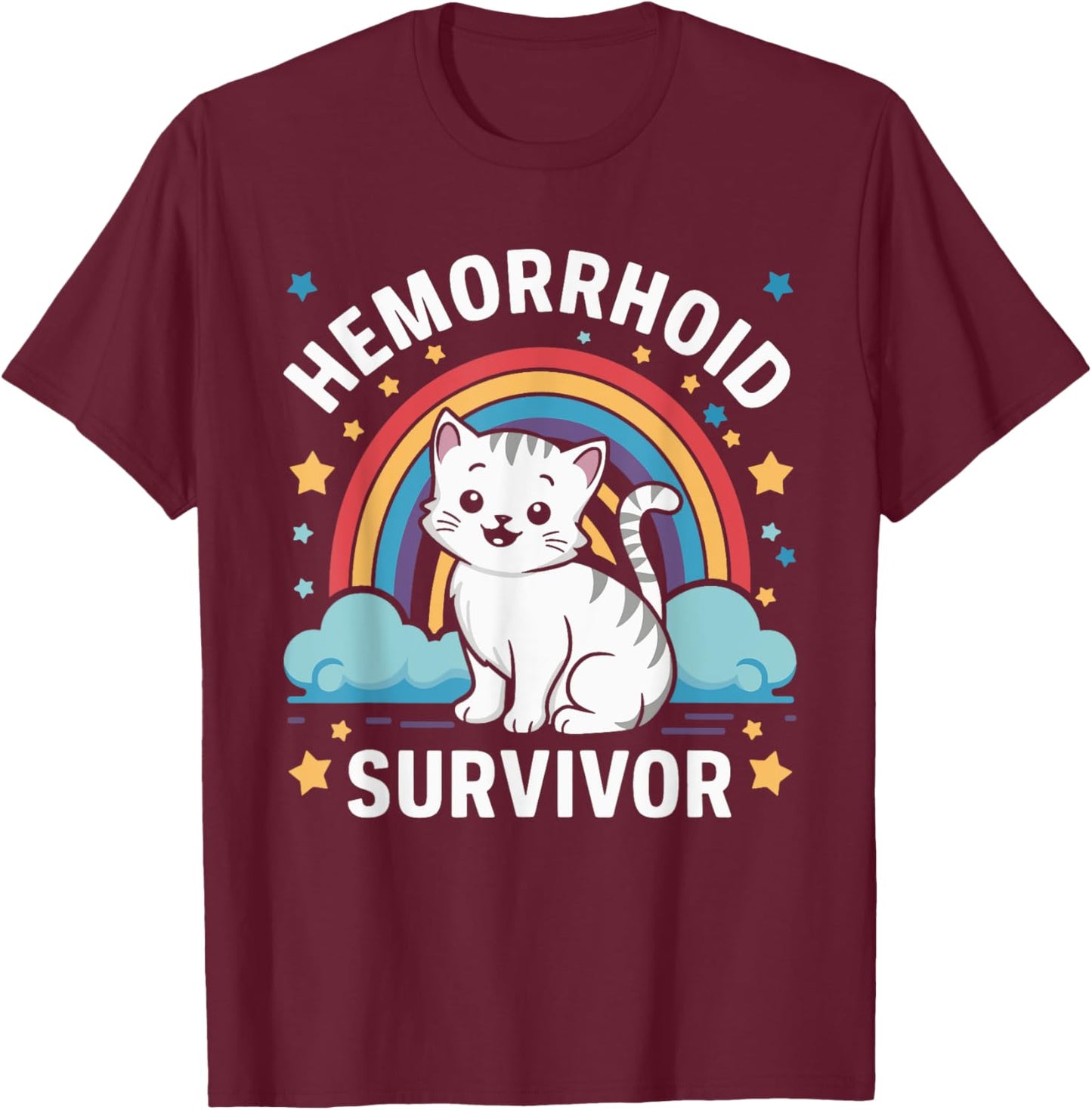 Hemorrhoid Survivor Cat Women T-Shirt - T-Shirt | Maroon